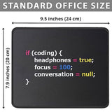 Funny Joke Programming Mouse Pad - It Support, Software Developer Gift - 9.5 X 7.8 Inch, Black, Polyester And Rubber