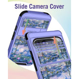 Cute Kawaii Blue Water Lily Case for Google Pixel 9 Pro XL with Ring Stand