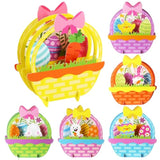 6 Sets Easter Craft Kits Easy Easter Paper Crafts Diy 3D Basket Bunny Egg Table Decorations Centerpieces For Spring Holiday Basket Stuffers Party Favors Activities Gifts Home Decorations