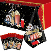 Movie Night Tablecloths - Red Carpet Party Decorations (3-Pack, 54x108")