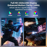 27" Gaming Monitor,1920 * 1080P 144Hz Curved Computer Monitor,Hdmi *1,Vga*1,Tilt Adjustable,Vesa Compatible, Black