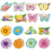 48 Pcs Spring Decorations For Classroom Spring Flower Cutouts Bulletin Board Decor Butterfly Paper Cut Butterfly Foral Theme Decoration Cutouts For Theme Birthday Party Classroom Decor