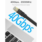 Cat 8 Ethernet Cable 30Ft, High Speed 40Gbps 2000Mhz Flat Internet Network Pat