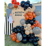 Halloween Balloon Arch Kit Burnt Orange Black Double Stuffed Garland for Spooky Party Decor
