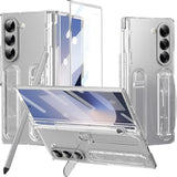 Transparent Hand Strap For Samsung Galaxy Z Fold 7 Case With S Pen Holder & Stylus,Shockproof Hinge Screen Protector + Kickstand For Fold 7 Cover Grip Slim,S Pen For Samsung Z Fold 7 Case Clear