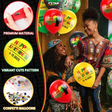 50 Pcs Happy Juneteenth Balloons - Freedom Day Black Patriotic Decoration Latex Balloons for 1865 June 19th Black History Party