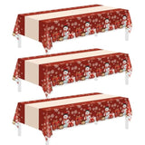 3 Pack Christmas Tablecloths,Disposable Plastic Tablecloths 54" X 108" Christmas Decorations,Xmas Snowman Table Cloths For Party Supplies,Plastic Table Covers For Home,Dinner,Indoor Or Outside