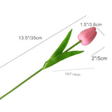 20Pcs White Flowers Artificial Silk Tulips Fake Flowers 13.5" For New Year Spring Easter Mother'S Day Valentine’S Day Wedding In Bulk Home Garden Office Decorations (Peach Pink)