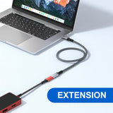 Usb-C Usb 3.1 Type-C Male To Female Extension Data Cable 10Gbps 100W With Sleeve For Laptop Phone 1.0M