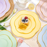 50Pcs Yellow Plastic Plates - Heavy Duty Disposable -Yellow And Gold Include 25Pcs 7Inch And 25Pcs 10Inch Plates For Mother'S Day & Baby Shower & Easter Day