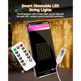 9.8ft 300 LED Smart Curtain Lights with App Remote USB Indoor Waterproof