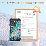 For Moto G 2025 Case, Shockproof Heavy Duty Protection Soft Silicone Rubber Bumper+Hard Plastic Hybrid Protective Phone Case For Women & Girls - Mandala In Galaxy