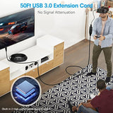 Usb 3.0 Extension Cable 50Ft, 50 Feet Active Usb Extension Cable 3.0 Male To Female With 2 Chipsets Signal Booster, Usb 3.0 Extension Cord With 5V2A Power Adapter For Vr,Ps4,Printer,Webcam Xbox