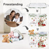Christmas Pet Baby Laundry Hamper Snowflake Kid Storage Basket Boy Girl Gift Toy Box Collapsible Clothes Organizer Nursery Bin For Bedroom,Cat,40 * 30 * 30 Cm