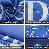 Christmas Nativity Porch Sign Banner Merry Christmas Door Banner Joy To The World Jesus Religious Banner Xmas Holy Nativity Front Porch Home Decorations For Winter Holiday Party