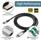 Usb C To Hdmi Cable 50 Ft, 4K@60Hz Hdr, Double Chips Gold-Plated High-Speed Us