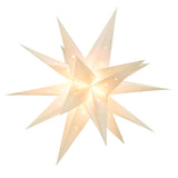 23" Moravian Star Outdoor Light - 18 Point White Christmas Star Indoor, 3D White Pvc, Waterproof Ip44, Battery Operated