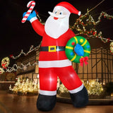 8Ft Christmas Inflatable Santa Claus Outdoor Decoration, Inflatable Santa Holds Garland Blow Up Yard Decorations Built-I