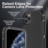 For Iphone 11 Pro Max Case, Military Grade 3 In 1 Heavy Duty Shockproof/Drop Proof/Dust Proof Case With 2Pcs Tempered Glass Screen Protector (Black/Grey)