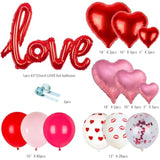 Valentines Day Balloon Arch Garland Kit, 140Pcs Red Pink Rose Red Balloons With 18" 10" 5" Heart Balloons For Valentine'S Day Party Anniversary Wedding Mother'S Day Party Decorations