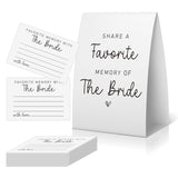 Share A Memory Of The Bride Cards (1 Sign + 50 Cards), Wedding Shower Games, Bridal Shower Games, Minimalist Bridal Shower Memory Sign And Cards-Samb01