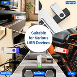 2Gb Flash Drive 2 Pack, Usb 2.0 Thumb Drives Jump Pen Drive Memory Stick With Led Light And Lanyards For Storage And Backup (Black Blue)