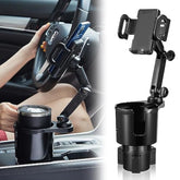 Cup Holder Phone Mount, 2 In 1 Cup Holder Expander For Car Long Arm With 360°Rotation Cup Holder Cell Phone Holder For Car Compatible With All Smartphones