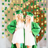 Graduation Party Decorations Green Gold 2025/Green Gold Graduation Decorations/Glitter Gold Green Birthday Party Decorations/St. Patrick’S Day Decorations/2Pcs Paper Circle Garlands
