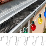 60 Pcs Gutter Light Hooks Outdoor Metal Gutter Clips Gutter Guards Christmas Light Hooks Clips Stainless Steel Gutter Hooks For Outdoor Halloween Christmas Lights Decoration