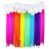 Rainbow Party Backdrop With Balloon Garland, Rainbow Cloud Birthday Photo Backdrops Props Booth Rainbow Balloon Arch Kit For Kids Rainbow Birthday Decorations Baby Shower Photography