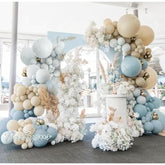 Dusty Blue Beige Balloon Arch Kit Neutral Garland for Baby Shower, Wedding, or Birthday