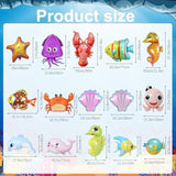 15Pcs Ocean Themed Party Decorations, Under The Sea Ornaments, Starfish Octopus Seahorse Lobster Cute Marine Balloons, Huge Marine Sea Balloon For Baby Shark Birthday Decorations