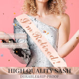 Rose Gold Retirement Decorations For Women, 30Pcs Retirement Party Supplies, Retired Crown And Sash, Banner, Hanging Swirl Flag, Balloons, Pink Retired Decoration Set