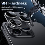 Camera Lens Protector for iPhone 14 Pro 6.1-Inch and iPhone 14 Pro Max 6.7-Inch, Full Coverage 9H Tempered Glass Ring Cover, Matte Metal Plate, Case