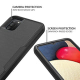 Compatible With Samsung Galaxy A02S Case, With Tempered Glass Screen Protector, Heavy Duty Rugged Shockproof Full Body Protection Anti Scratch Matte Phone Case For Galaxy A02S (Black)