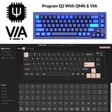 Q2 Wired Custom Mechanical Keyboard, Qmk/Via Programmable Macro, Full Aluminum, Hot-Swappable Gateron G Pro Red Switch, 65% Layout Double Gasket Compatible With Mac And Windows - Blue