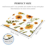 White Sunflower Mouse Pad Computer Cute Plant Leaves Yellow Flower Wildflower Mousepad Desk Mat Square Aesthetic Nature Washable Office Accessories Laptop Wireless Travel Decorative Pattern Gaming