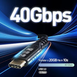 Usb4 Cable 5Ft - 240W Charging (40Gbps, 240W, 8K Video), Compatible With Thunderbolt 4/3 Usb C To Usb C For Macbook, Ipad Pro, Iphone 15, Dock, Hub