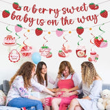 11pcs Strawberry Baby Shower Decor β Sweet Baby Banners & Hanging Swirls Set