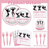 100 Pcs Bachelorette Tableware Party Supplies Set, Serves 25 – Disposable Pink Paper Plates, Napkins, and Forks for Bridal Shower, Hen Party, Engagement, Girls Night, Valentine’s Day Decorations