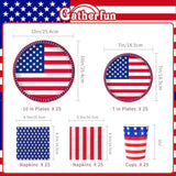 American Flag Patriotic Party Supplies Disposable Napkins Paper Plates And Paper Cups For Veterans Day Election Day 4Th Of July Independence Day Decorations, Serve 25