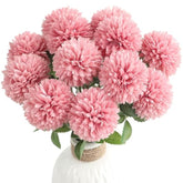 12Pcs Dusty Rose Faux Silk Mums Artificial Flowers Bulk Fake Chrysanthemums With Stems For Diy Wedding Table Centerpieces Floral Arrangements Vase Fillers Home Decorations