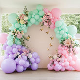 Pink Purple Mint Green Balloon Arch Kit – Double Stuffed Pastel Balloons With Gold Butterflies For Baby Shower, Girl Birthday, Butterfly Theme, Baby In Bloom, Spring Or Garden Party Decor
