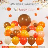 Fall Colors Balloon Garland Kit Brown Orange Yellow White Balloons for Autumn Party Decor