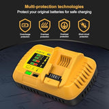 For Dewalt Battery Charger, Replace For Dewalt 20V Max And 60V Max Rapid Charge, Compatible With All 20V Max* And 60V Max* Dewalt Batteries (Charger Only)