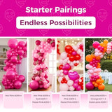 Hot Pink Latex Balloons: 100-Pack Party Decor with Ribbon