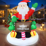 2025 Christmas Inflatable Santa 6Ft Holding Sign Santa Claus Christmas Inflatables Outdoor Decorations Xmas Santa Blow U