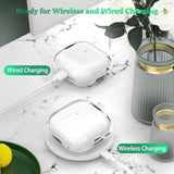 For Airpods 4Th Generation Case Cover 2024, Military-Grade Shockproof, Soft Tpu Highly Transparent Anti-Yellowing For Airpods 4 Case With Cleaning Kit & Cute Round Buckle, Clear White