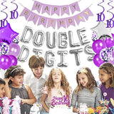 Purple 10Th Birthday Decorations For Girls, Double Digits Birthday Dec