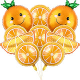 10 Pieces Orange Slice Fruit Balloons Little Cutie Aluminum Foil Balloons Jumbo Birthday Tangerine Decorations For Summer Citrus Orange Themed Birthday Party Decor Supplies